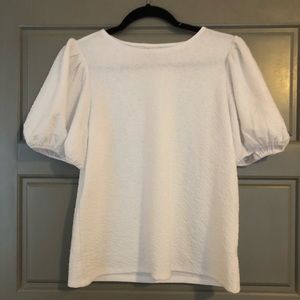 A New Day Puff Sleeve Crew Neck Top